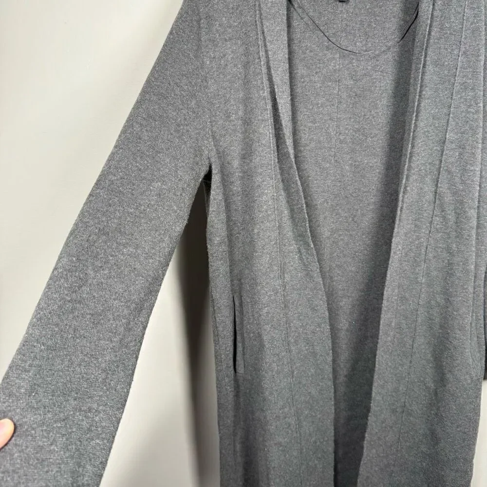 Banana Republic long lined knit cardigan duster sweater gray size Medium